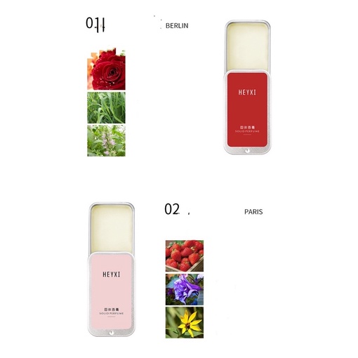 Nước hoa khô dạng sáp HEYXI set nước hoa mini bỏ túi 4 mùi hương ngọt ngào tươi mát UNISEX nhỏ gọn tiện dụng Lylya Store
