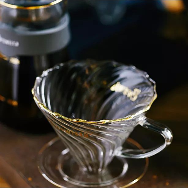 Bộ phễu V60 pha cà phê pour over thủy tinh Brewista Tornado Dripper & Server - Màu trong suốt