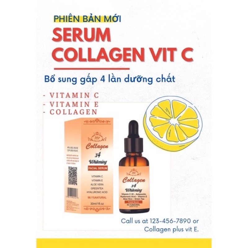 Serum dưỡng trắng da collagen plus vit E 701