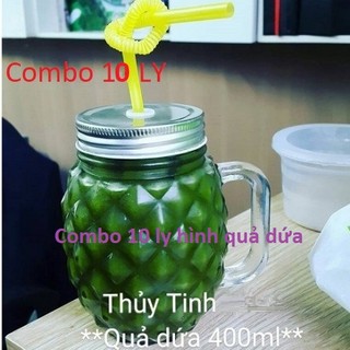 10 Ly thủy tinh hình quả dứa 500ml