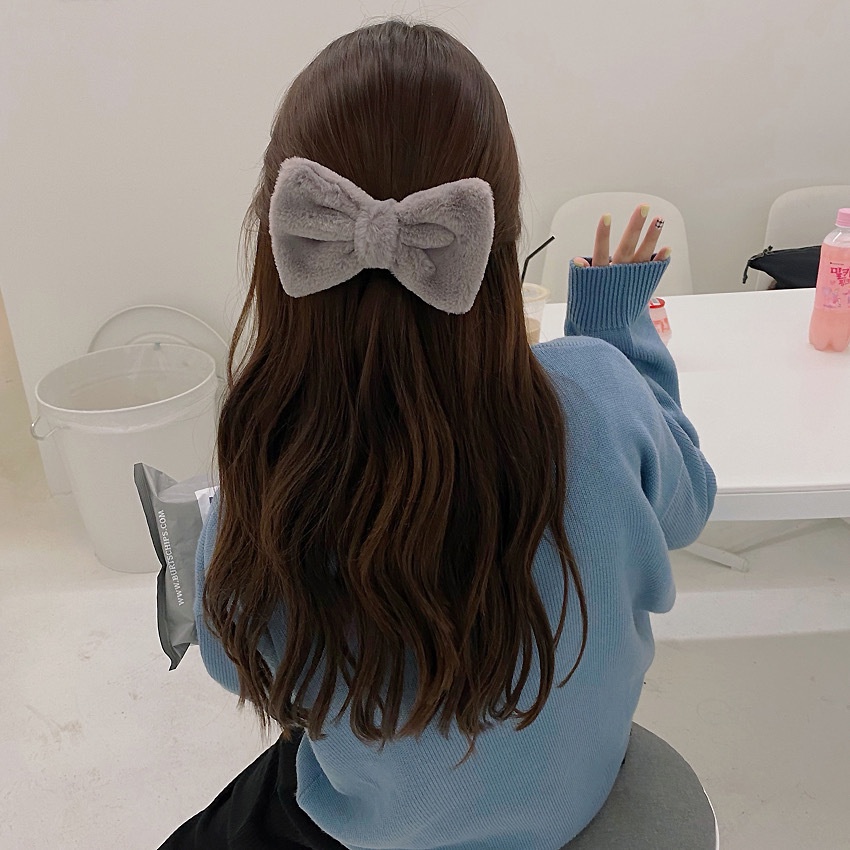 Kẹp tóc MALANO nơ kẹp tóc Hàn Quốc bông len thời trang mùa đông cho nữ FAH-001312