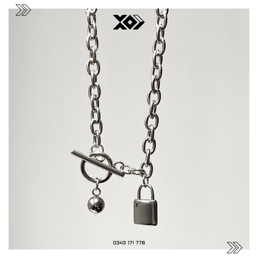 Vòng cổ OT Mặt Dây Hình Ổ Khóa Độc Đáo - Dây chuyền nam nữ Phong Cách Hip-Hop Thời Trang Cá Tính