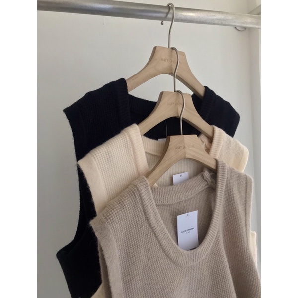 Áo gile len xẻ tà dáng lửng cổ tròn _ Glct (Ảnh thật)