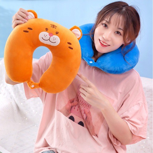 Gối Kê Cổ Chữ U Văn Phòng, Xe Ô Tô (Được Chọn Màu) -- Đỡ Mỏi Gáy -- Vải Mịn Không Xù | BigBuy360 - bigbuy360.vn