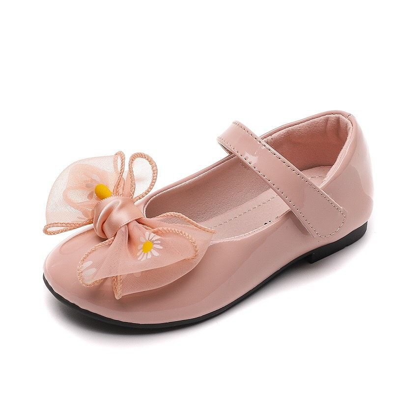 Giày hài tập đi cho bé gái đế mềm êm chân có kèn đính nơ dễ thương cho bé 0-2 tuổi