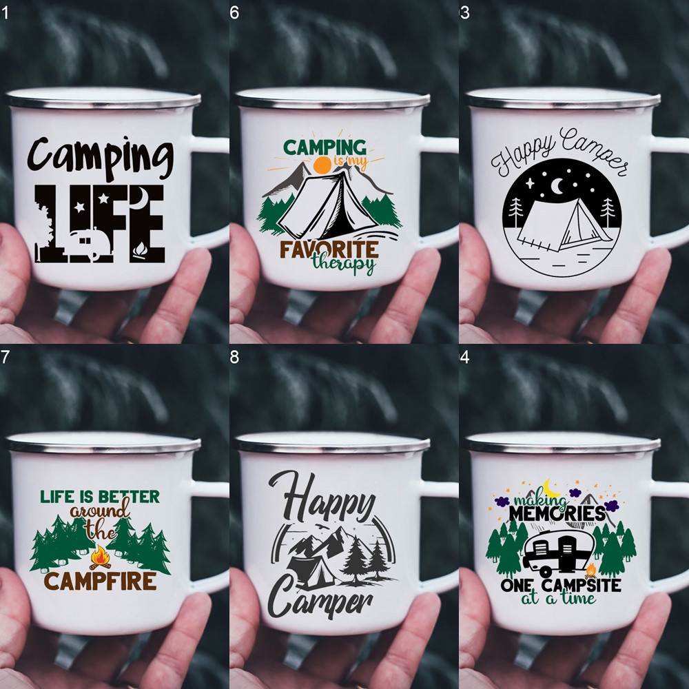 Núi In Men Cốc Cắm Trại Cốc Tay Cầm Drinkware Kỳ Nghỉ Đi Bộ Đường Dài Cốc