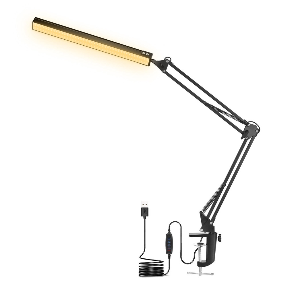 Đèn LED để bàn bằng kim loại có thể điều chỉnh độ sáng tiện dụng