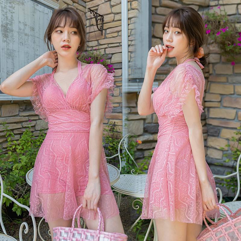 Bộ đồ bơi kết nối, Bãi biển mùa xuân nóng ren ngắn tay Slim New Ladies Đồ bơi | BigBuy360 - bigbuy360.vn