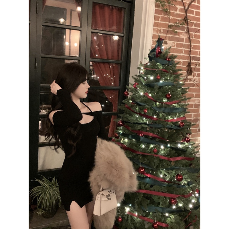 Cocory vn Đầm Dài Tay Hở Lưng Dáng Ôm Thời Trang Gợi Cảm Dành Cho Nữ