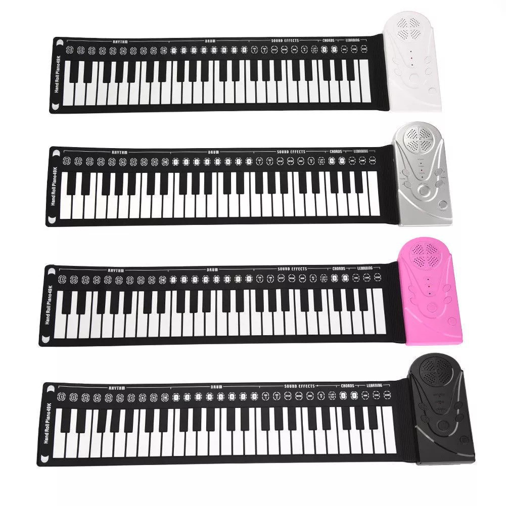 [ TONG5KGMH] Đàn piano cuộn mang đi tiện lợi, bàn phím mềm dễ chơi 49 phím-Xài pin hoặc xạc