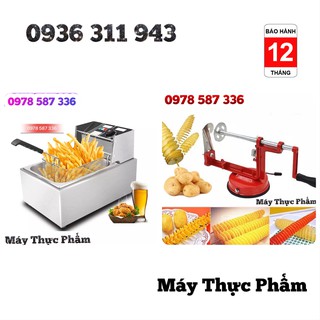 Máy cắt khoai tây + Bếp chiên gà rán khoai tây rán