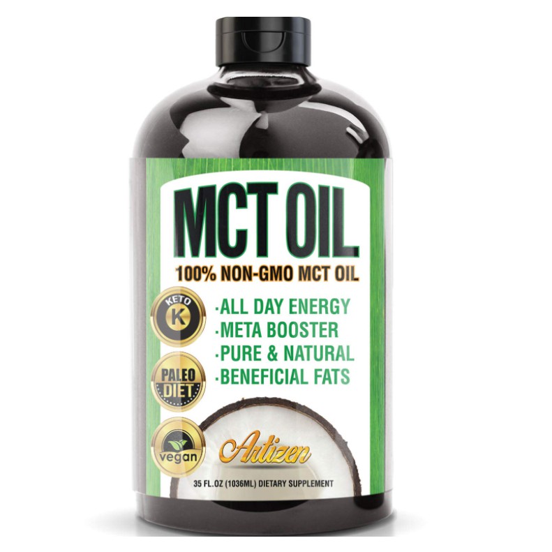 Dầu MCT OIL Tinh khiết Bổ sung Keto Ketogenic MCT Dầu dừa phân đoạn C8 Triglyceride cho Chế độ ăn kiêng Giảm Cân1036ML