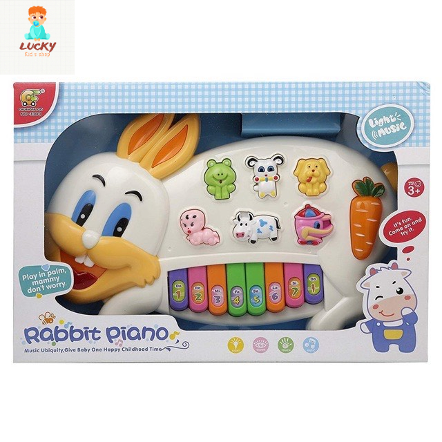Đồ chơi trẻ em , Đồ Chơi Đàn Piano Hình Con Thỏ Đáng Yêu âm thanh chất lượng đèn led sáng nhấp nháy âm thanh 2 chế độ