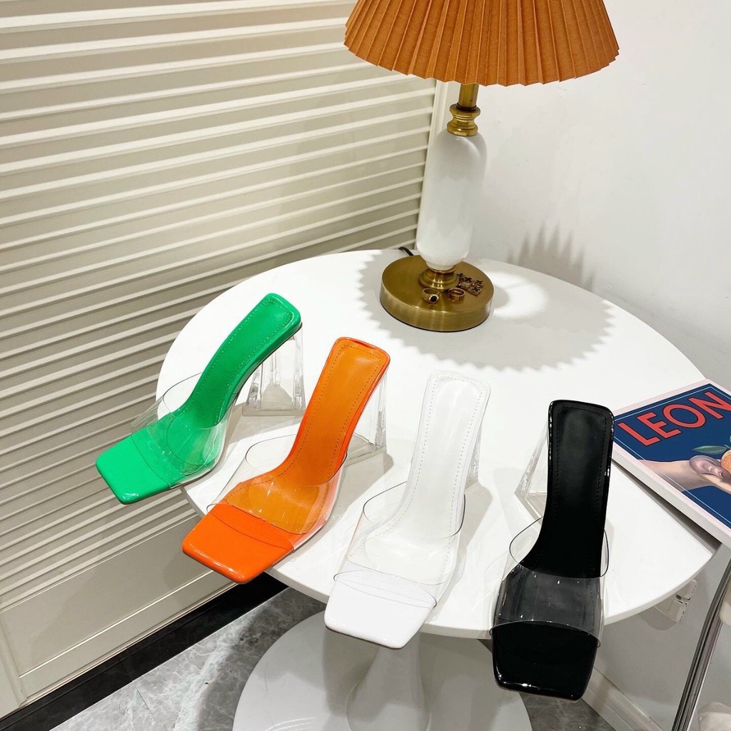 Giày cao gót 1 quai trong da mềm thời trang, gót tam giác Siêu hot 2022 (kèm video)