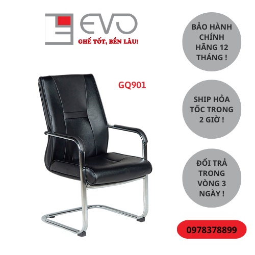 GHẾ CHÂN QUỲ GQ901, DA ĐEN - BẢO HÀNH 12 THÁNG !