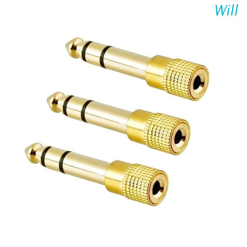 Set 3 Jack Cắm Âm Thanh 6.35mm Male Sang 3.5mm Female