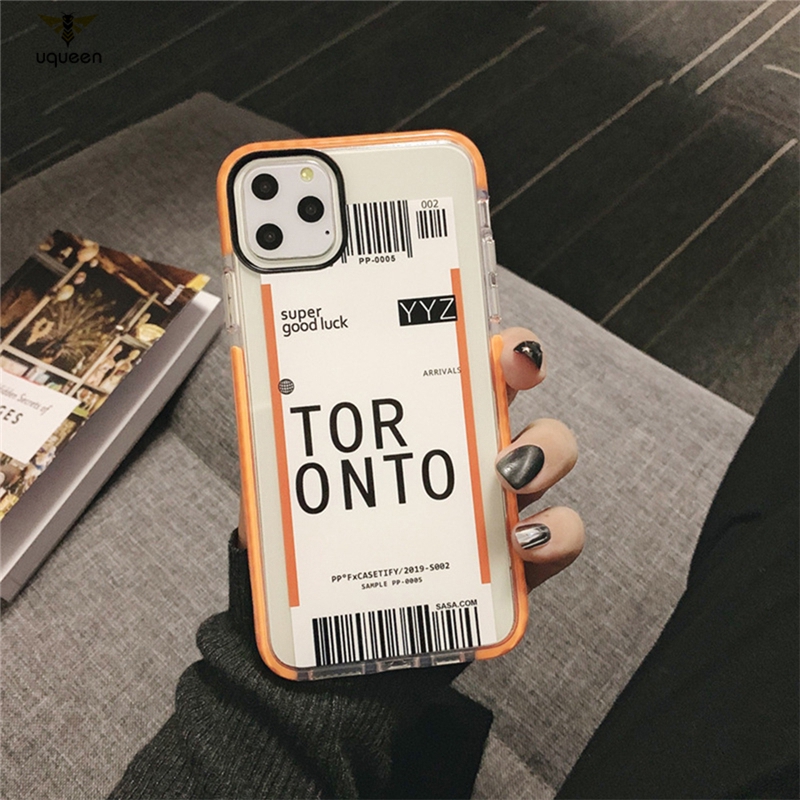 UQ Funny Travel City Boarding Pass Phone Case For iphone 11 Pro Max XR X XS Max 7 8 plus Back Cover Silicone Soft Cases Cute Funda