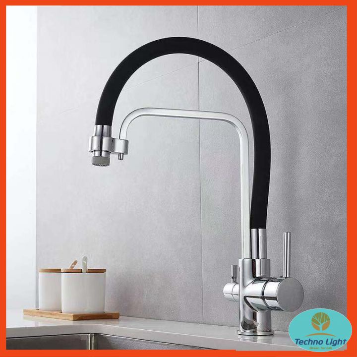 Vòi rửa bát 3 đường nước cần cao su non KOBESI - Chính hãng BH 3 năm