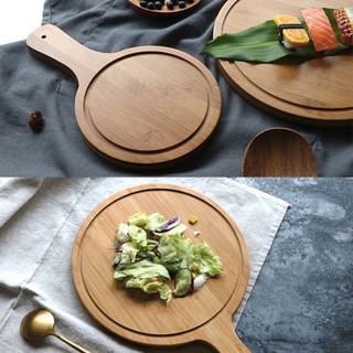 [Lạ Decor] Thớt gỗ tròn có tay cầm chụp ảnh