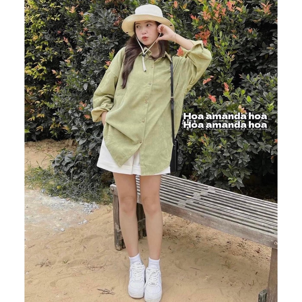 Áo sơ mi nhung tăm 2 màu oversize Sominhungtam181_P0K19