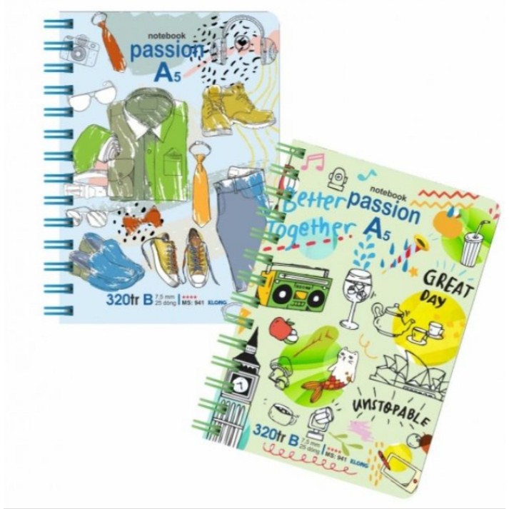 Sổ lò xo kép dọc A5 - 320 trang Ms 941