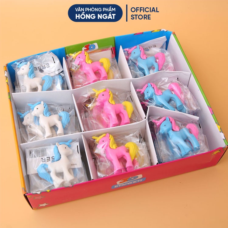 Tẩy bút chì hình ngựa pony, đồ dùng học tập dễ thương cute giá rẻ làm quà tặng học sinh văn phòng phẩm T06