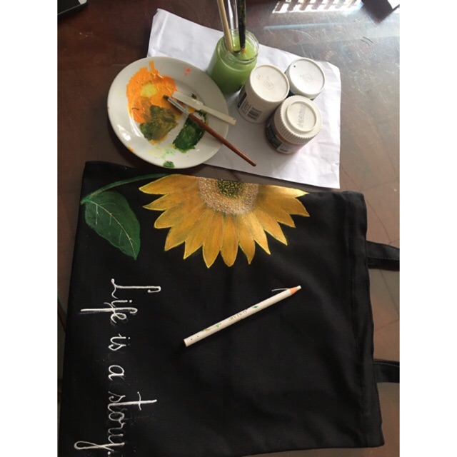 Túi xách vẽ theo mẫu - Túi vải - Túi đeo nữ - Canvas - Handmade
