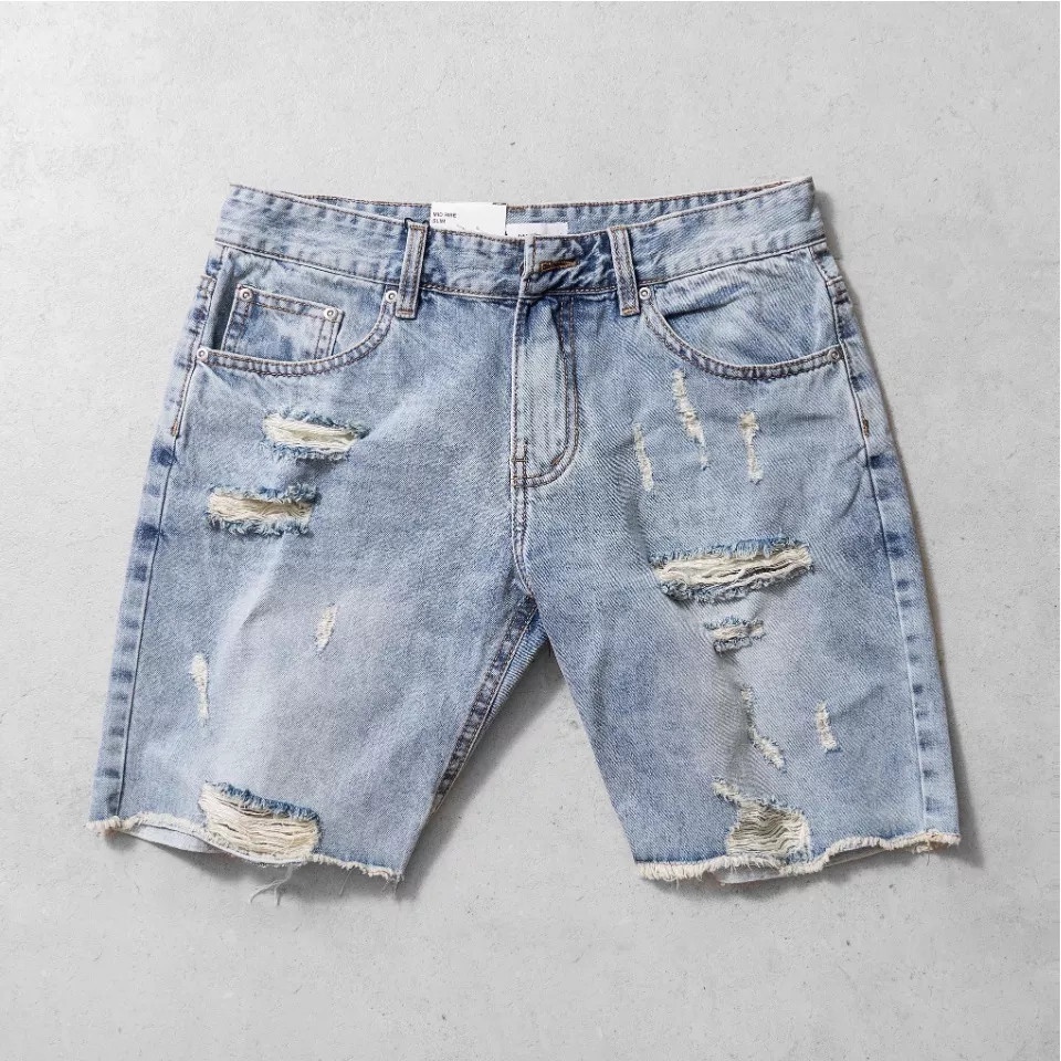 Quần bò ngố nam, quần short jean nam không co giãn cao cấp MuradFashion MS651