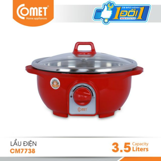 Lẩu điện đa năng Comet CM7738 - 3.5L - Lồng nồi inox