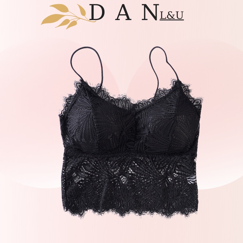 Áo Ngực Dáng Dài Phối Ren Lưới Mềm Mại Sexy Có Đệm Mút Nâng Ngực Cực Quyến Rũ DAN L&amp;U 2817