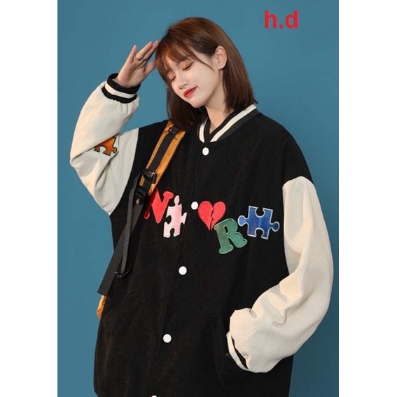 Áo khoác bomber gió NR tay trắng HD11