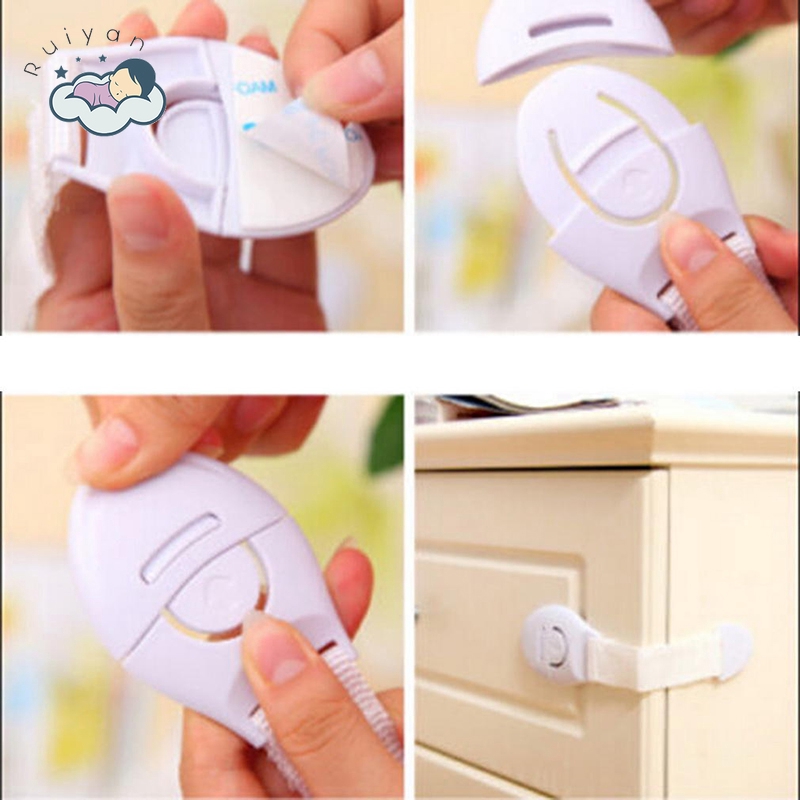 Khóa ngăn tủ bảo vệ an toàn cho bé bằng nhựa màu trơn