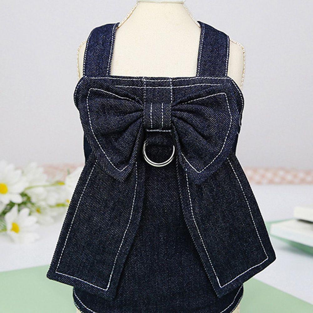 Đầm Denim Thắt Nơ Xinh Xắn Thời Trang Mùa Hè Cho Cún Cưng