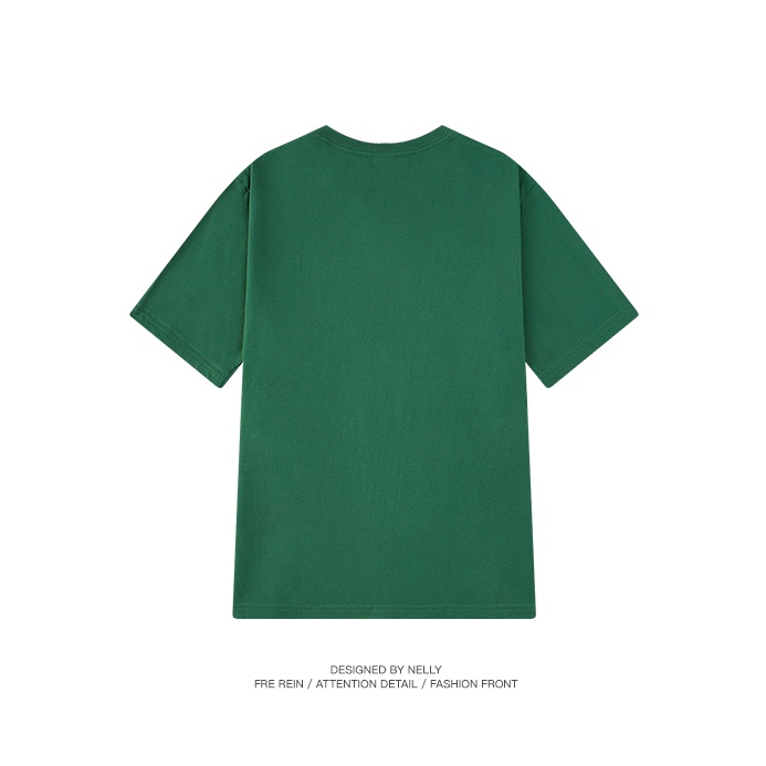 Áo phông Nelly Heybig tay ngắn trơn màu xanh lá đậm