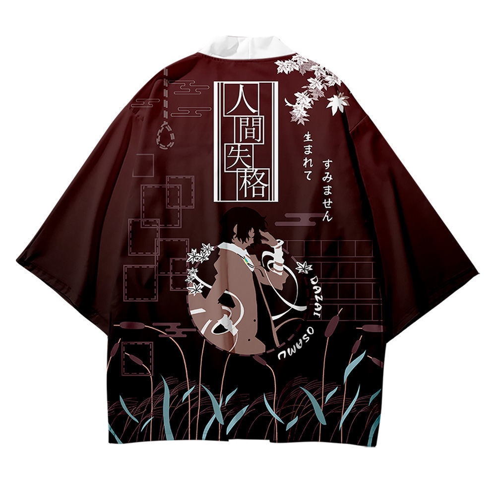 Bungou Stray Dogs Taizai Haori Merchandise Áo Choàng Tắm Hai Chiều Tay Áo Ba Chiều Họa Tiết Anime Xu Hướng