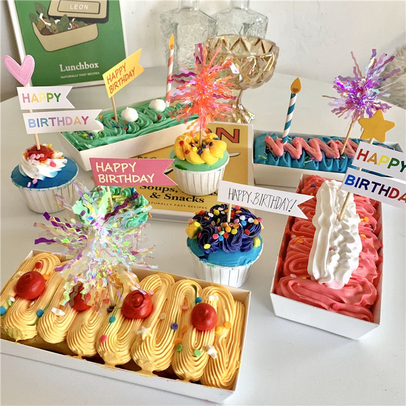 Set 3 / 5 Que Cắm Trang Trí Bánh Sinh Nhật Hình Chữ Happy Birthday Dễ Thương