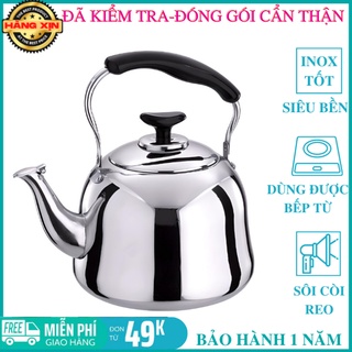 Bình pha lọc trà inox có rổ lọc xác trà inox cao cấp size 14cm và loại 1 lít đun được bếp từ