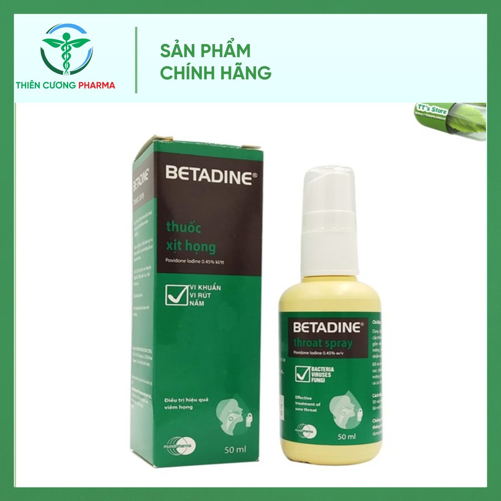 Nước súc miệng Betadine 125ml bảo vệ họng