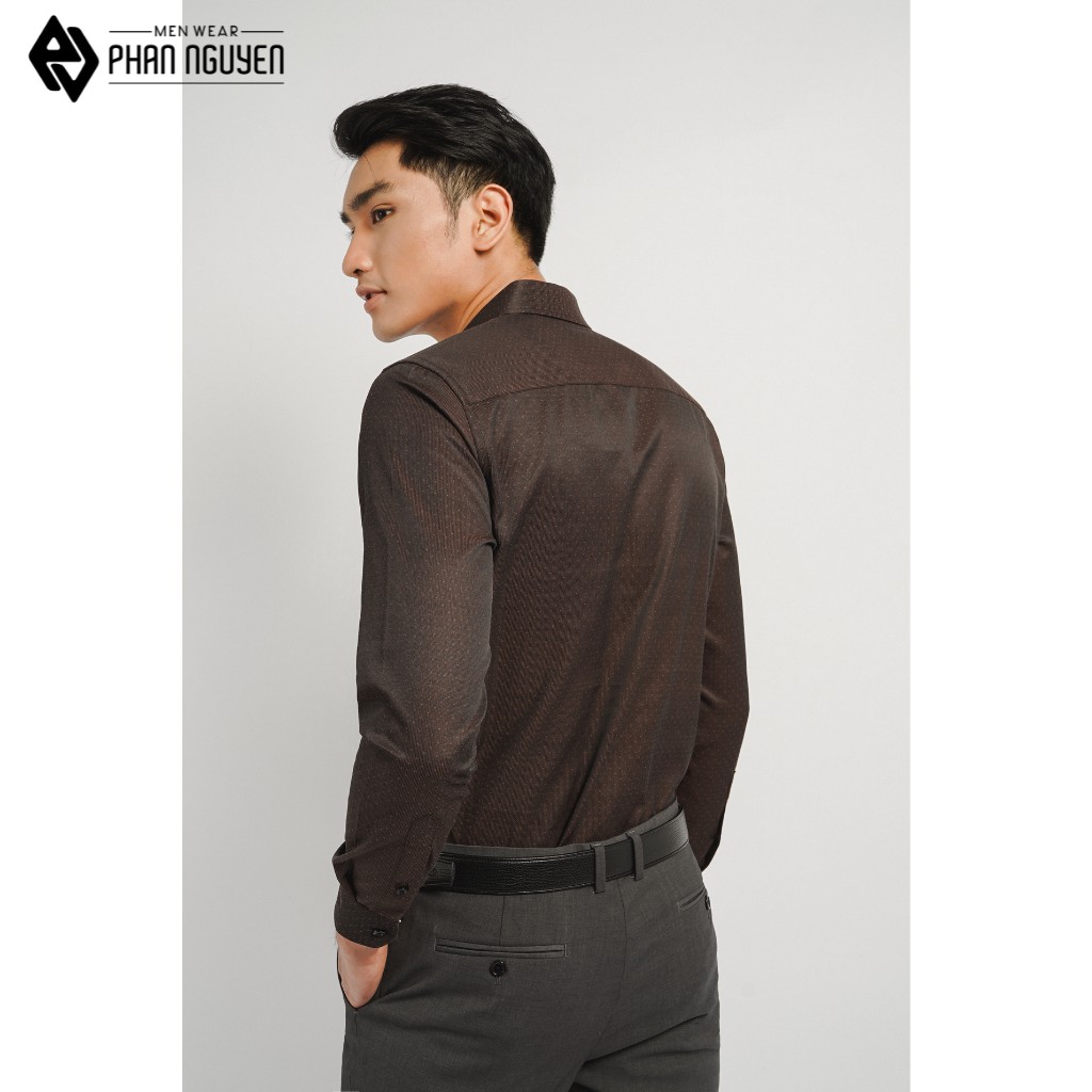 Áo sơ mi nam dài tay cao cấp Phan Nguyễn, thiết kế đơn giản pha dáng slim fit ôm gọn cơ thể, màu sắc nam tính SMD.671