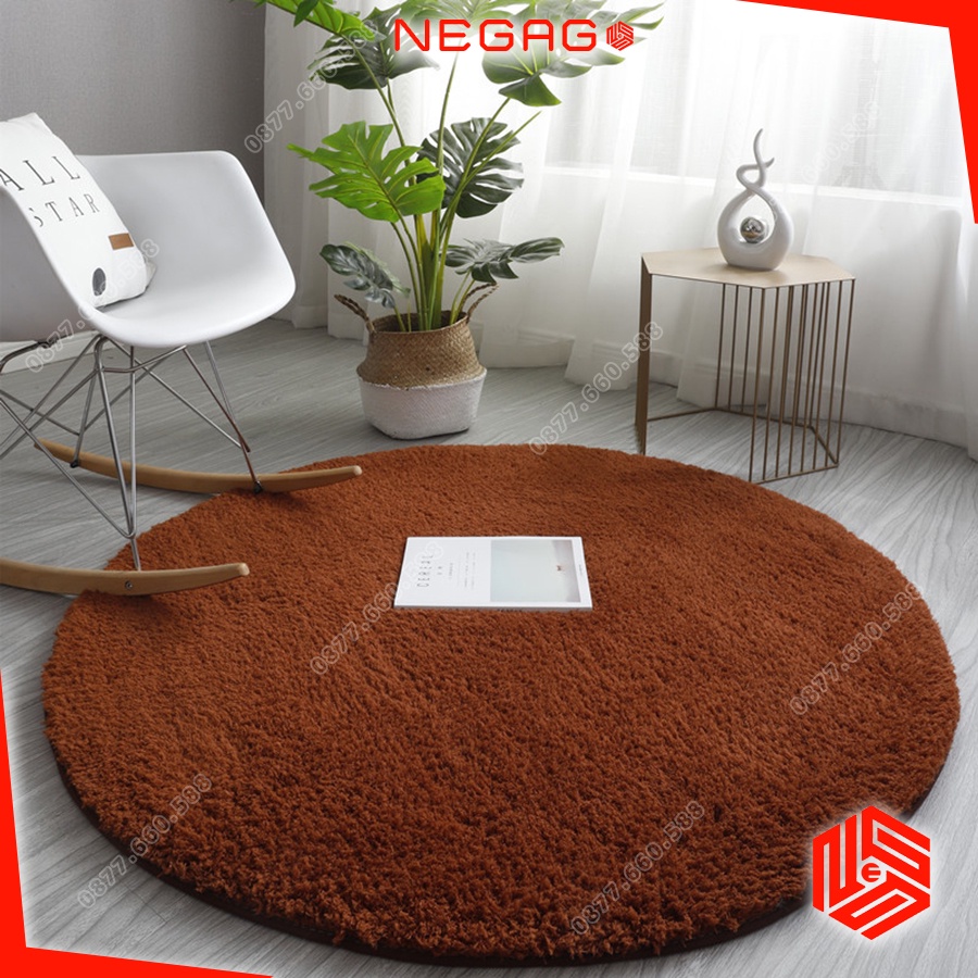 Thảm tròn 1m đẹp 20 màu trải sàn phòng ngủ phòng khách trang trí decor | NEGAGO