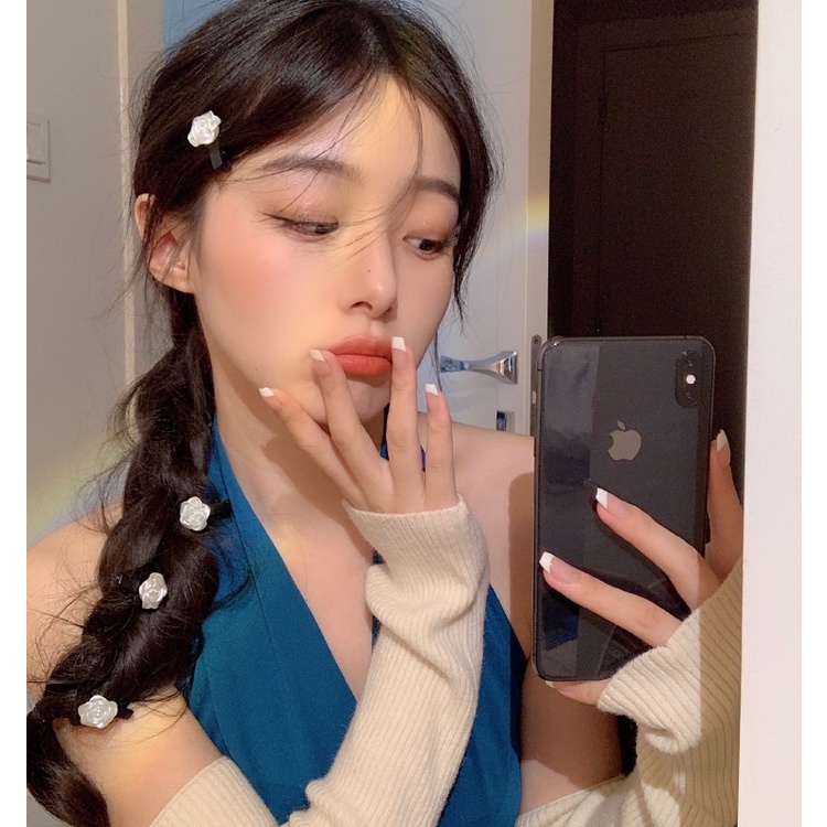 Kẹp Tóc Hàn Quốc Kẹp Mái Mini Hình Hoa Trà Dễ Thương