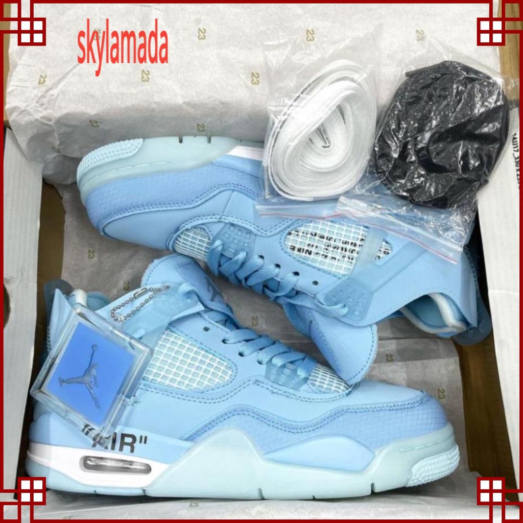 Giày thể thao Giày Jordan 4 Xanh Dương ❤ full box bill ❤ giày jordan 4 off white đủ size nam nữ