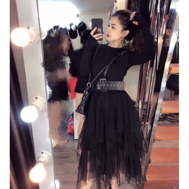 Chân váy ren tua rua nhọn Sang chảnh(3 màu đen,trắng,kem) | BigBuy360 - bigbuy360.vn