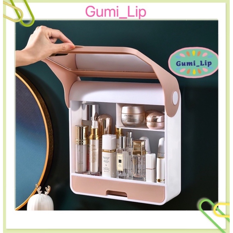 hộp đựng mỹ phẩm nhà tắm treo tường thiết kế nhỏ gọn tinh tế 35x15x37cm