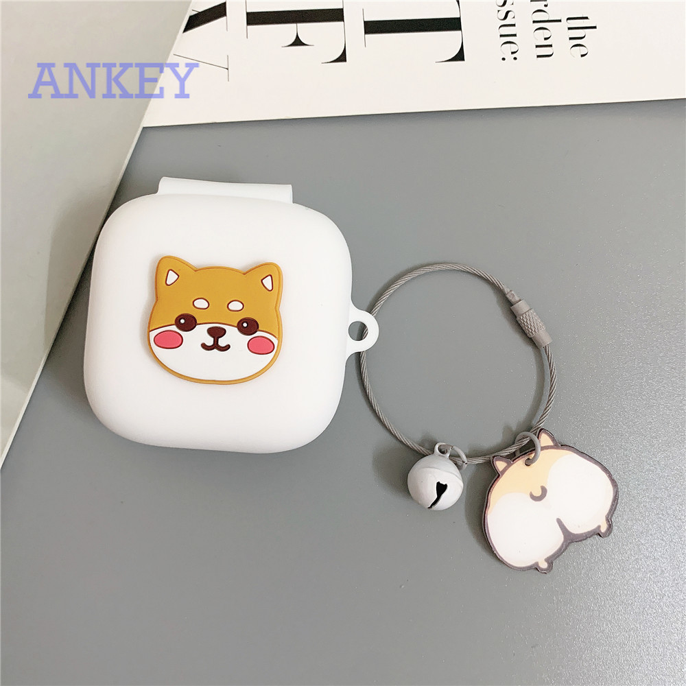 Oppo W51 Case Earphone Cover for Oppo Enco W51 / W31 / W11 / Enco Free / Enco X Soft Silicone Case Dog Shiba Inu Anti-shock Case Headphone Wireless Headset Earbuds Waterproof Case Shockproof Protective Skin Protective Shell with Pendant