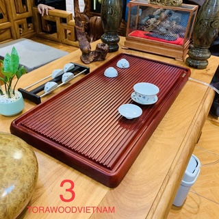 Khay trà gỗ liền khối. khay trà Phip. Khay trà kungfu mã KTVH0802 mầu đỏ thẫm