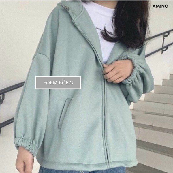 Áo Hoodie trơn Unisex khóa Zip nhiều màu thời trang | BigBuy360 - bigbuy360.vn