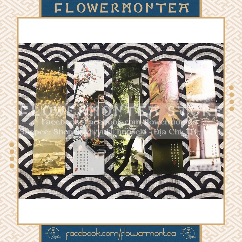 Set 10 Thẻ Đánh Dấu Sách | Bookmark Giấy - Phong Cảnh Trung Hoa