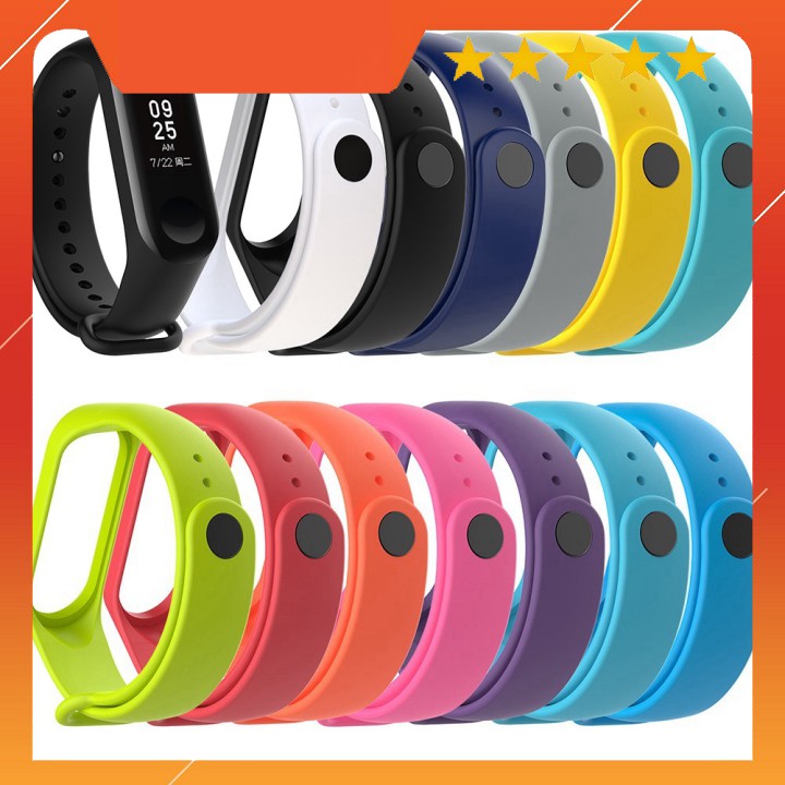 Dây đeo silicon nhiều màu dùng thay thế cho vòng tay thông minh Xiaomi band M4,M3