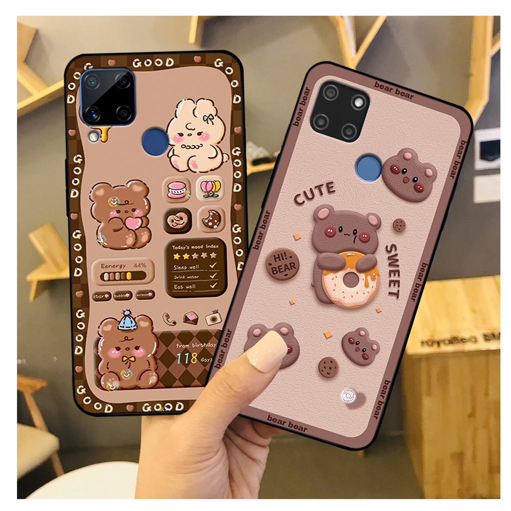 Ốp lưng Realme C12 - Realme C15 in hình gấu bear dễ thương, bền đẹp